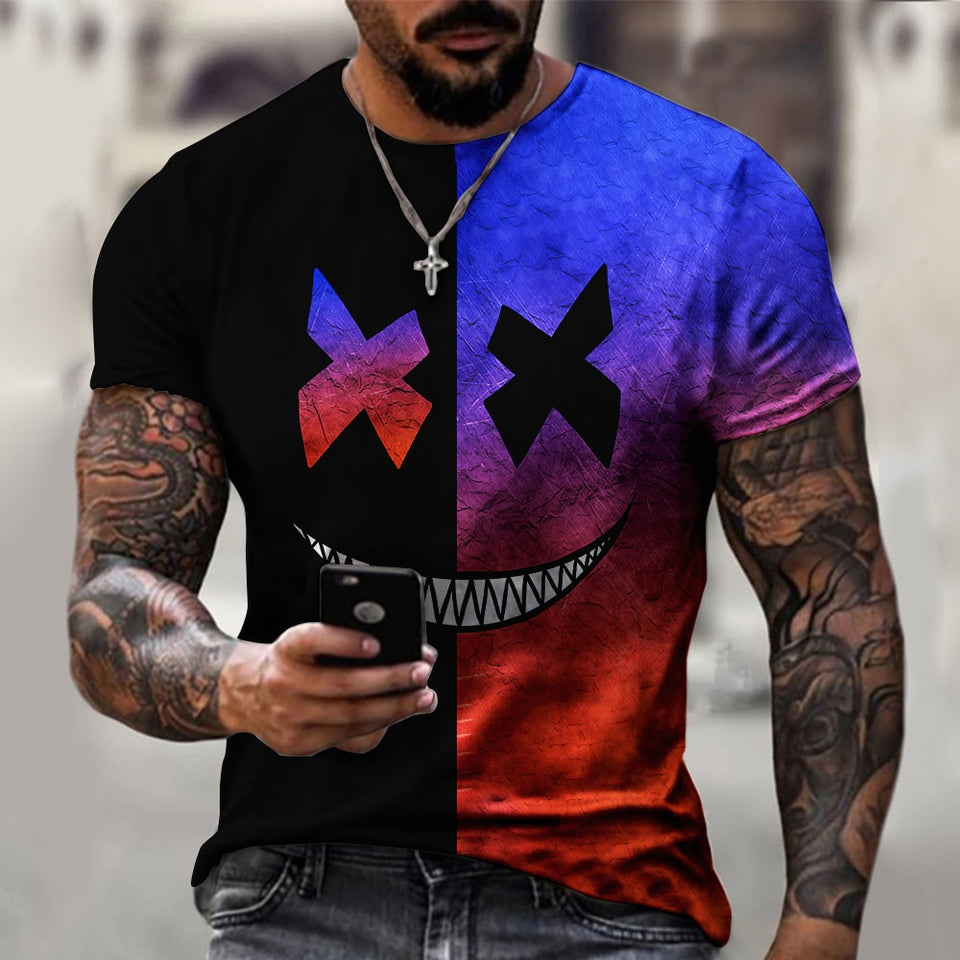 2021 summer new men XOXO graphic 3d printed t-shirt