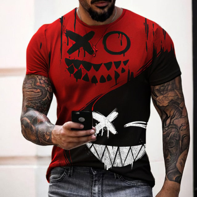 2021 summer new men XOXO graphic 3d printed t-shirt