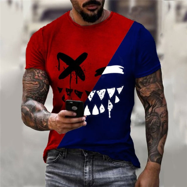 2021 summer new men XOXO graphic 3d printed t-shirt