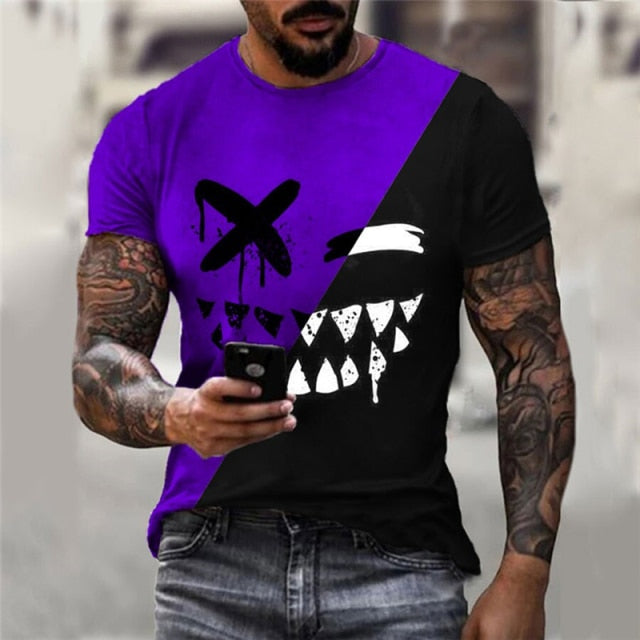 2021 summer new men XOXO graphic 3d printed t-shirt